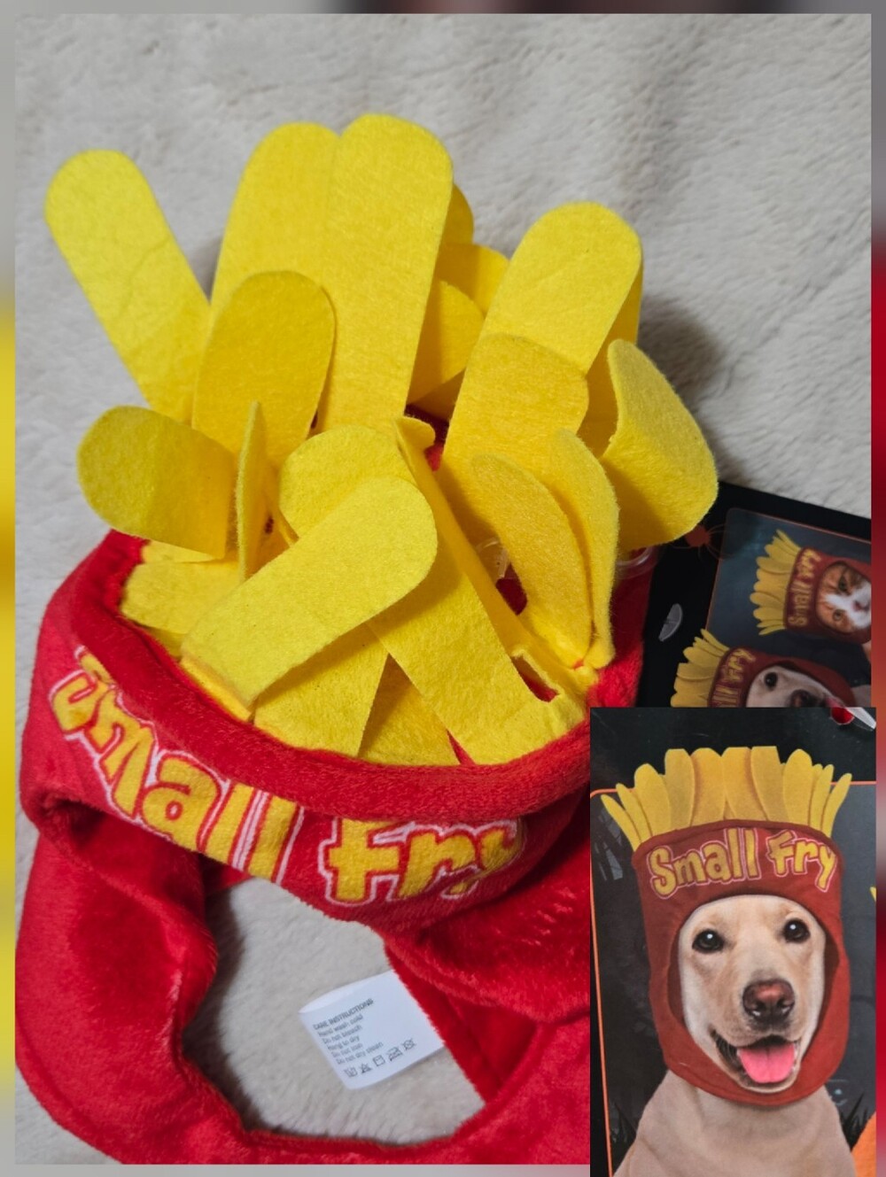 French Fry hat for frenchie or other dog or cat Fries Pet Costume Size M - L NEW